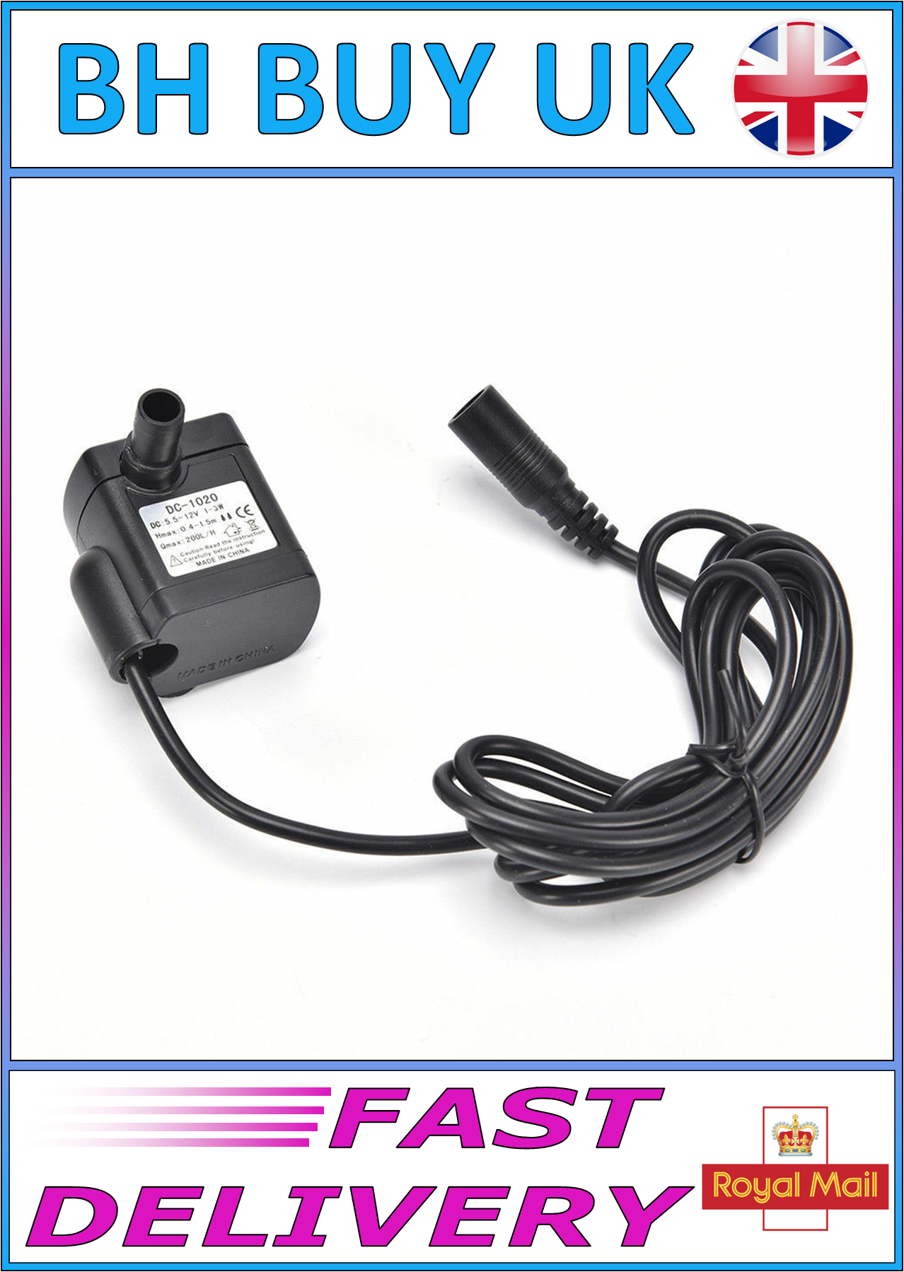 12v AQUARIUM WATER PUMP, AUTO TOP UP, TMC, 3W DC, SUBMERSIBLE