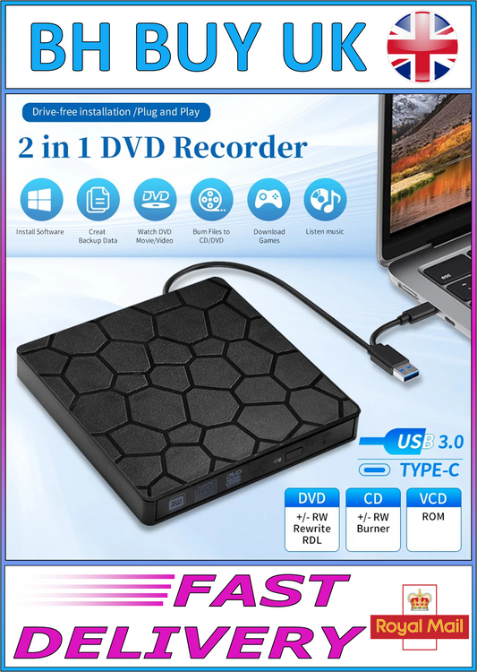 EXTERNAL DVD RW USB 3.0 DRIVE / TYPE C