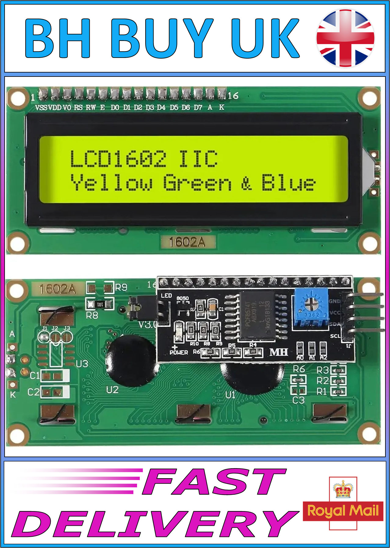 LCD1602 LCD MODULE GREEN & BLUE SCREEN