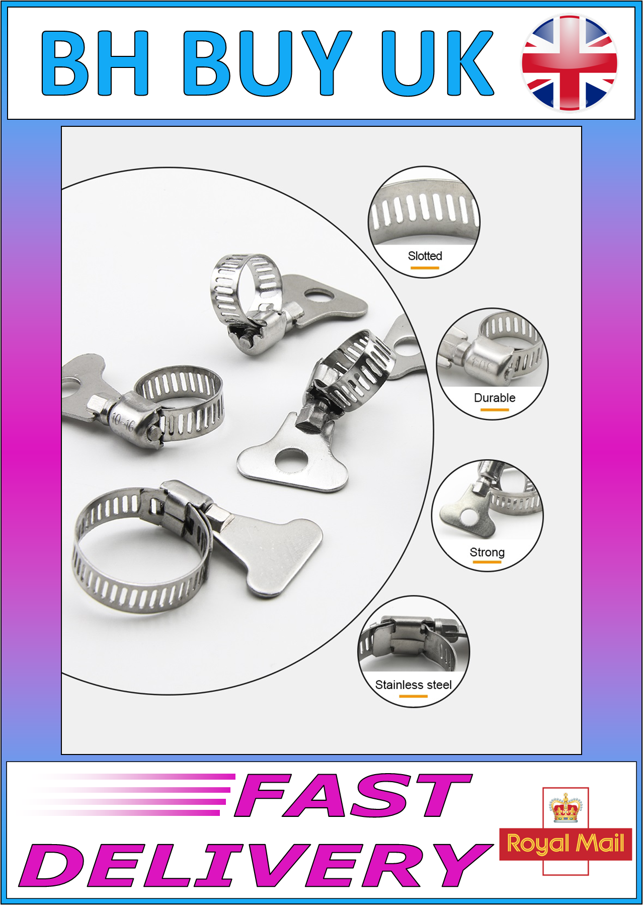 AQUARIUM STAINLESS STEEL HOSE CLAMPS