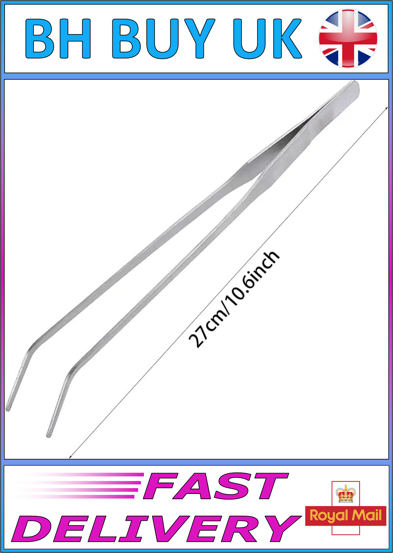 27cm STAINLESS STEEL TWEEZERS