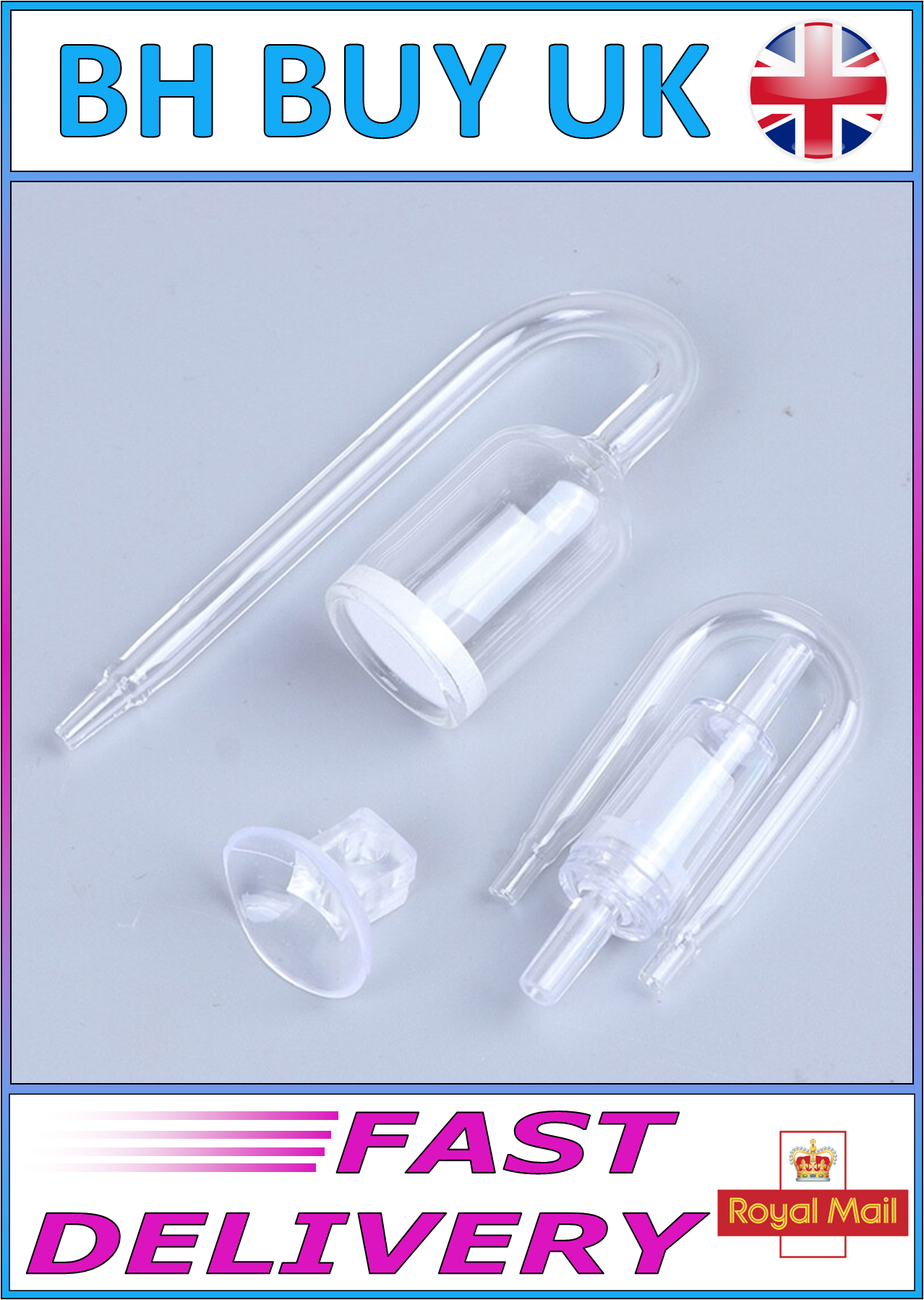 AQUARIUM GLASS CO2 DIFFUSER SET, U SHAPE