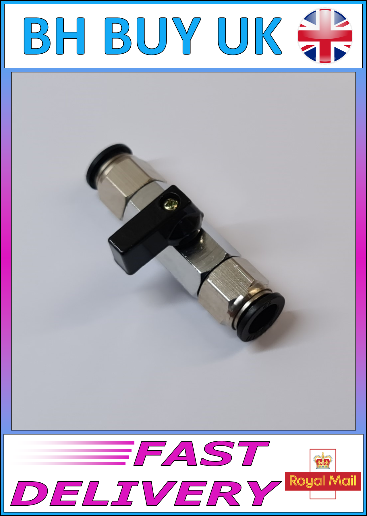 EVOLUTION AQUA 3/8" MINI BALL VALVE, BSP, 12mm PUSH FIT CONNECTOR