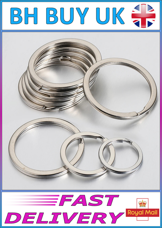 20 x STAINLESS STEEL SPLIT RINGS KEYRINGS - 15mm 30mm 40mm