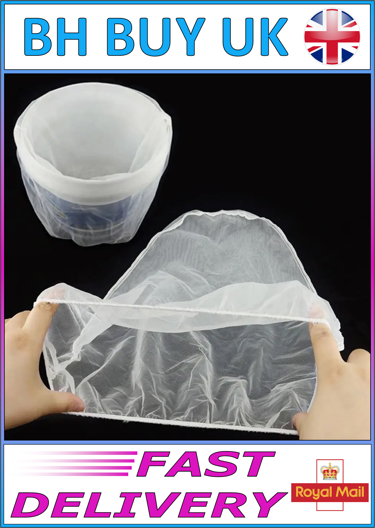 5 x 250 MICRON BUCKET STRAINER BAGS, 1 & 5 GALLON SIZE