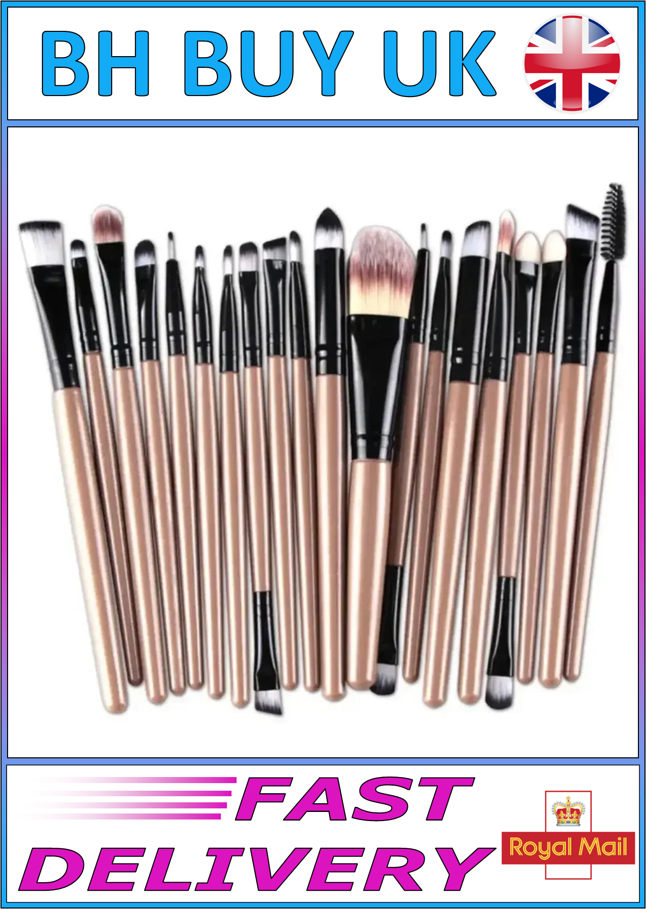 20 x EYE SHADOW / EYELINER MAKEUP BRUSH SET