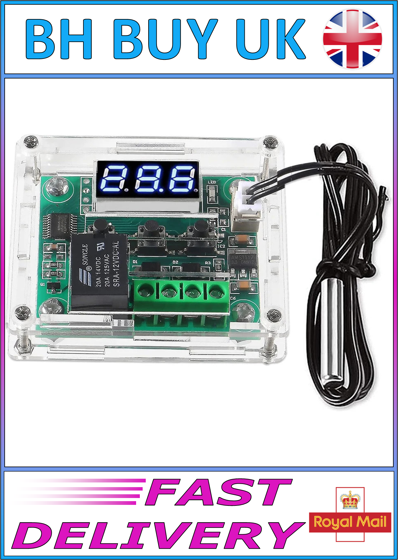 TEMPERATURE CONTROLLER WITH CASE FOR PC DIY XH W1209