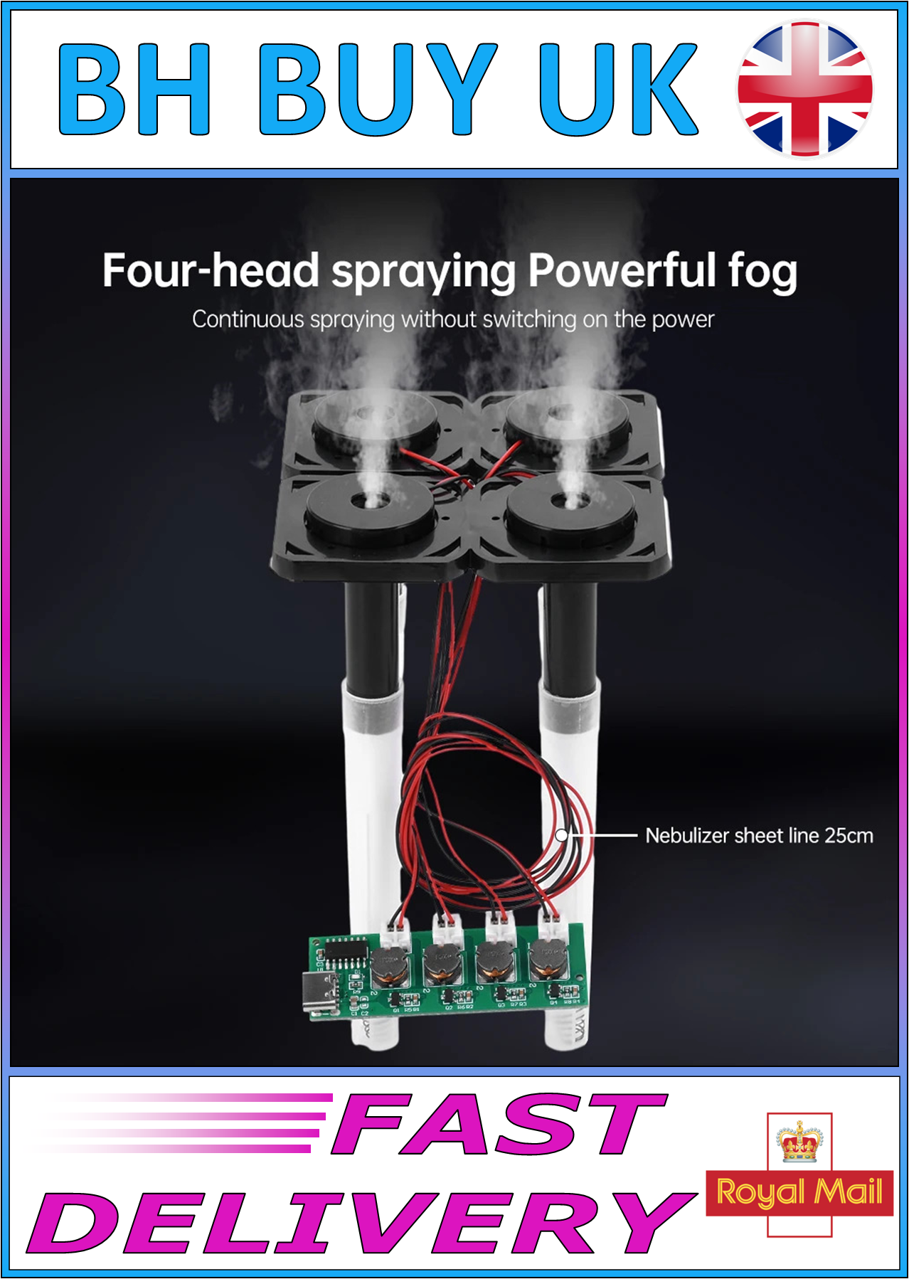 FOUR SPRAY HUMIDIFIER MODULE DC5V UNSWITCHED