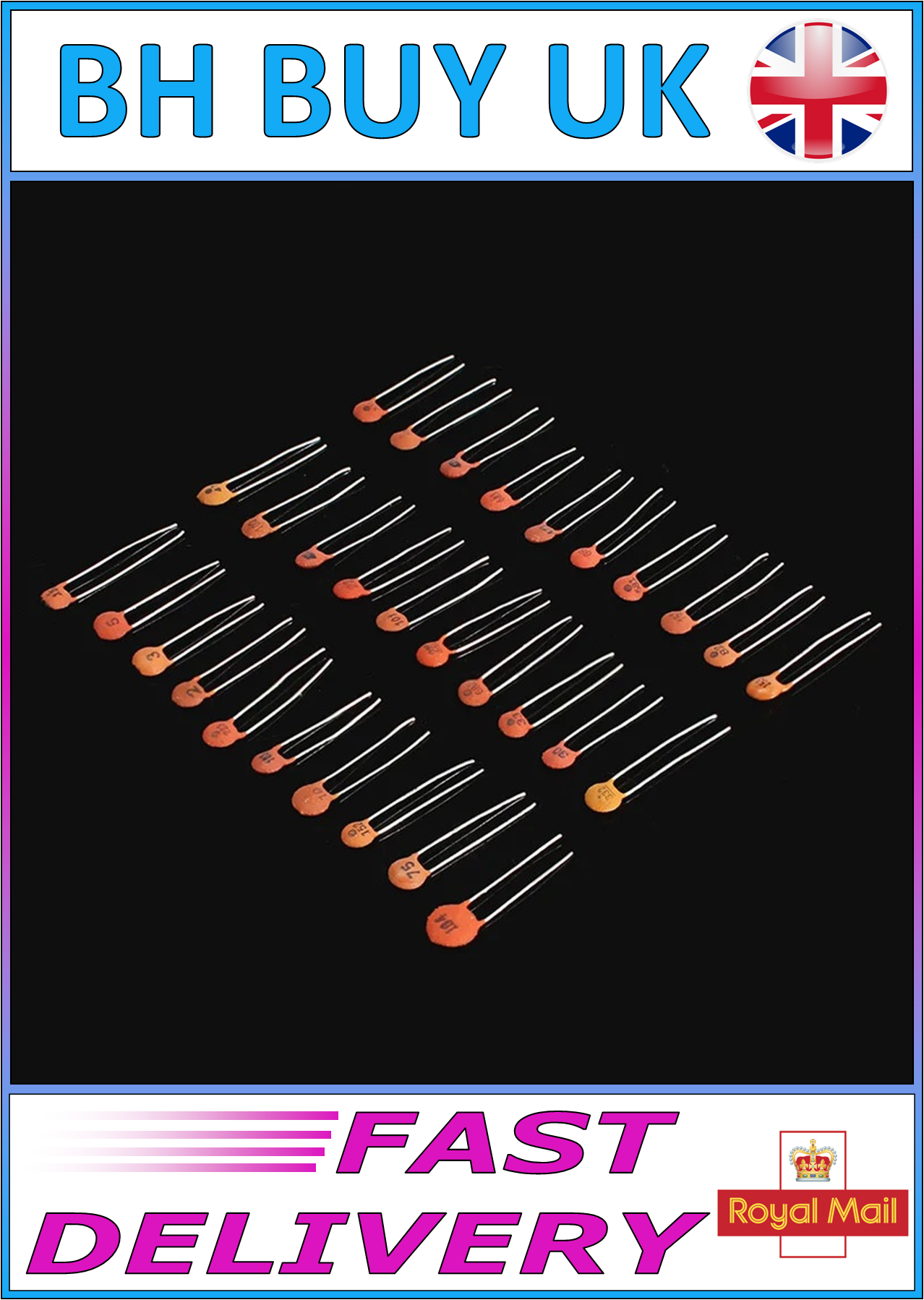 960 x CERAMIC CAPACITOR SET 2pF-0.1uF