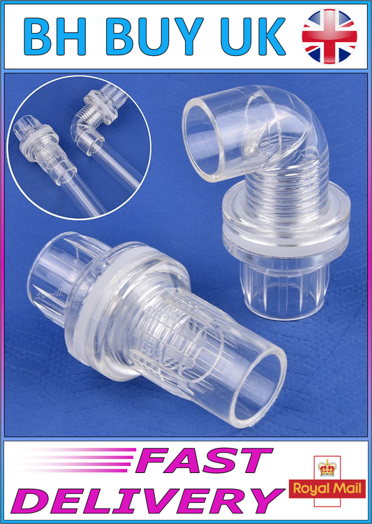 AQUARIUM TRANSPARENT STRAIGHT & ELBOW TANK CONNECTORS 16mm & 20mm