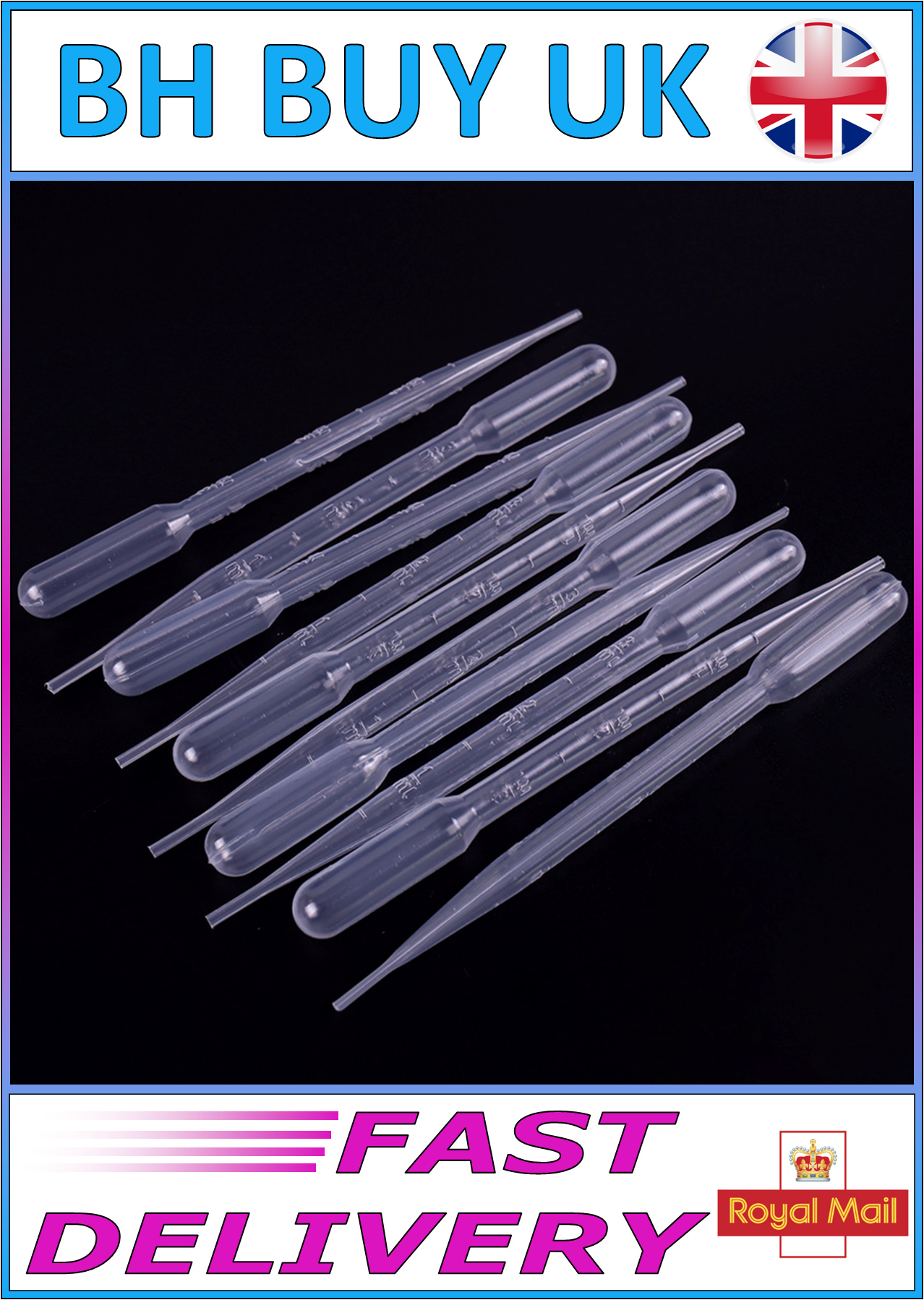 10 x 3ml GRADUATED TRANSFER PIPETTES