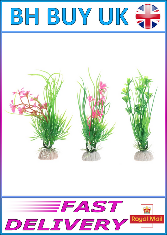 PACK OF 3 NANO AQUARIUM ARTIFICIAL PLANTS