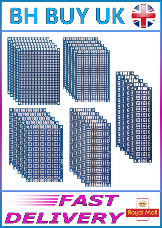 5 x PCB PROTOTYPE BOARDS (VARIOUS SIZES)