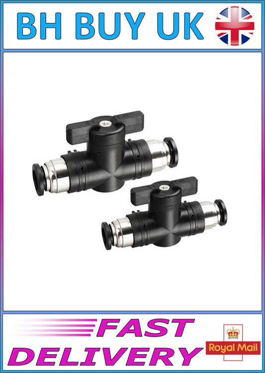 POND / AQUARIUM AIR LINE VALVES 4 6 8 10 12mm REGULATOR TAP PUSH FIT