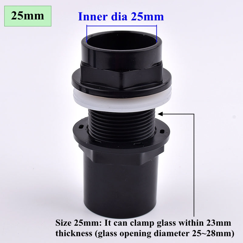 AQUARIUM POND PVC TANK CONNECTOR 20 25 32 40 50mm