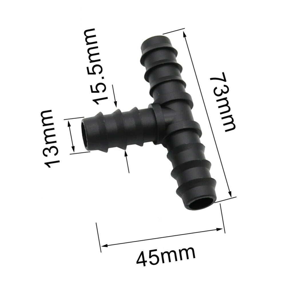 AQUARIUM / POND BARBED TEE FLEXIBLE PIPE HOSE CONNECTOR 13mm, 16mm & 25mm