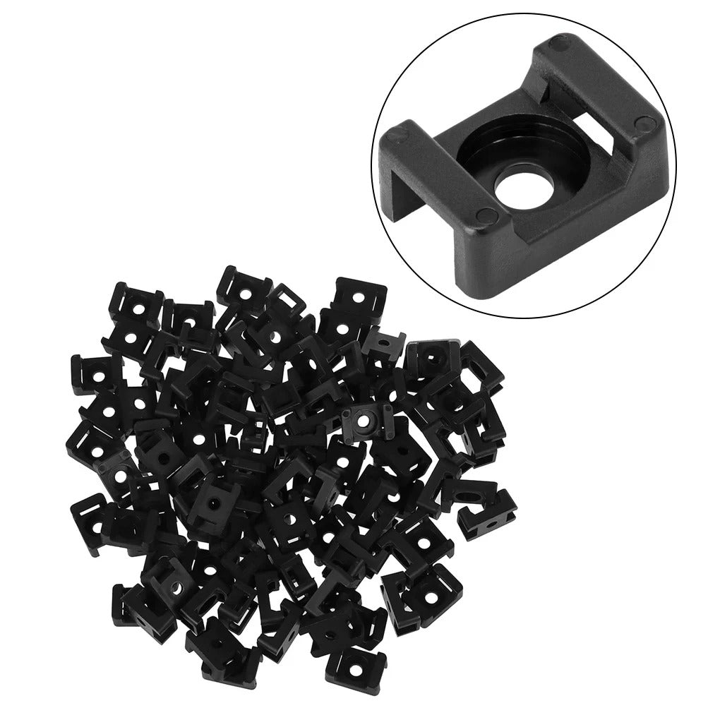 100 x SCREW DOWN CABLE TIE BASES