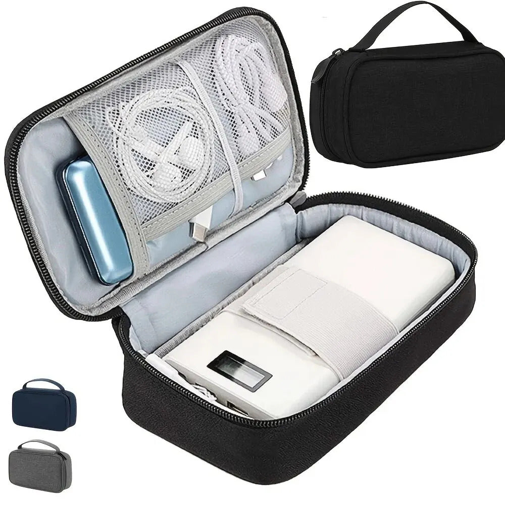 SMALL DEVICE STORAGE BAG - GREY, BLACK & BLUE