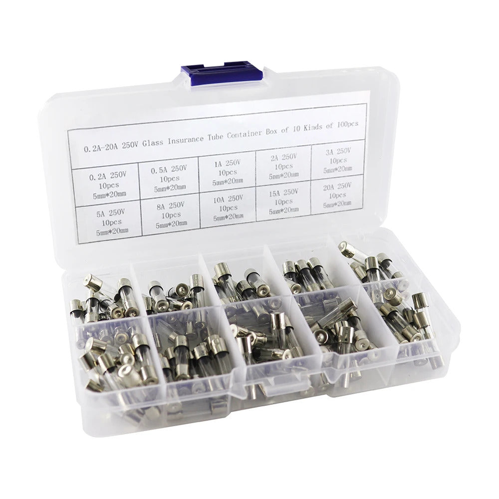 100 x GLASS QUICK BLOW FUSES