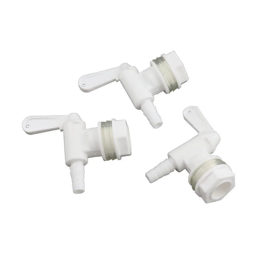 3 x WHITE PLASTIC BREWING BUCKET TAP