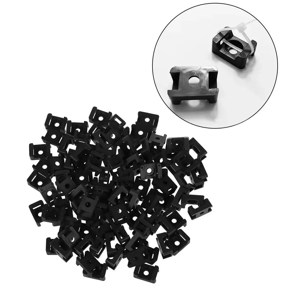 100 x SCREW DOWN CABLE TIE BASES