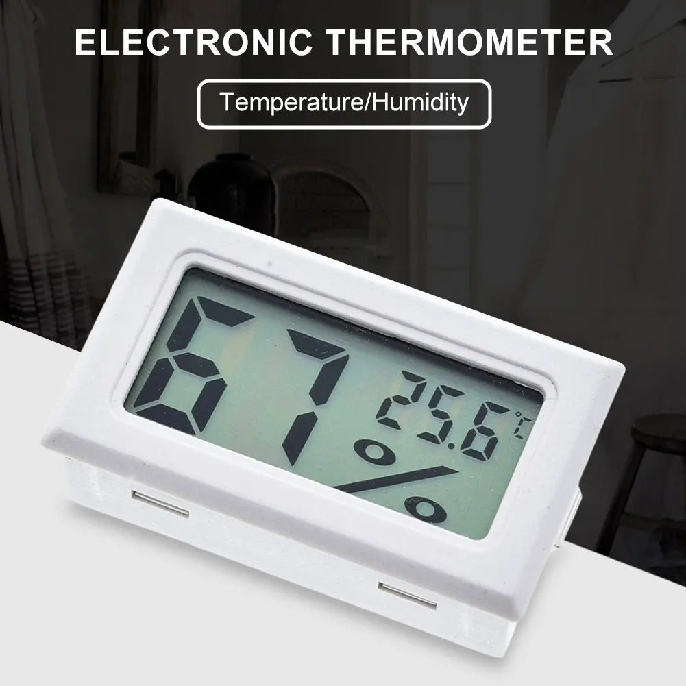 WHITE RECESSED DIGITAL HYGROMETER & THERMOMETER