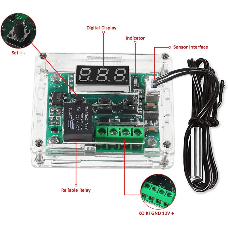 TEMPERATURE CONTROLLER WITH CASE FOR PC DIY XH W1209