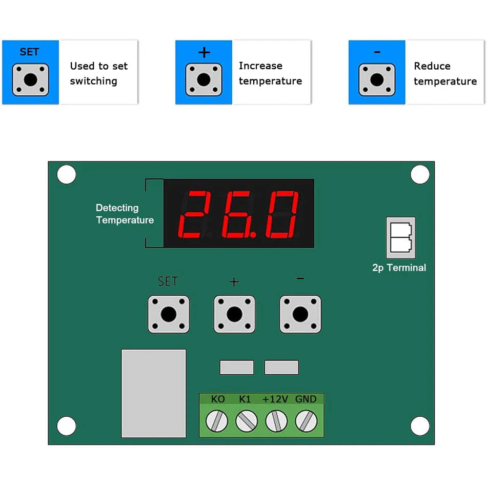 TEMPERATURE CONTROLLER WITH CASE FOR PC DIY XH W1209