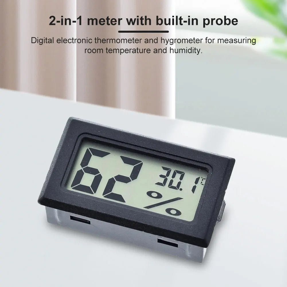 BLACK RECESSED DIGITAL HYGROMETER & THERMOMETER