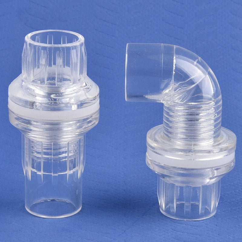 AQUARIUM TRANSPARENT STRAIGHT & ELBOW TANK CONNECTORS 16mm & 20mm