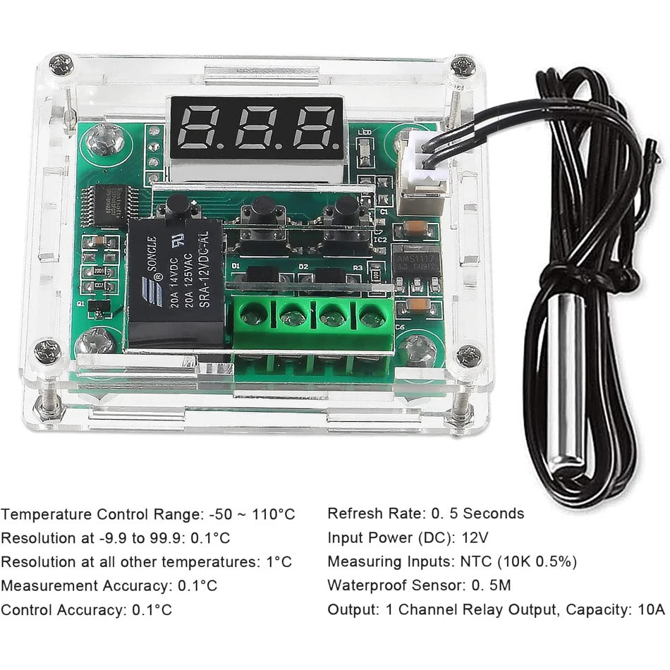 TEMPERATURE CONTROLLER WITH CASE FOR PC DIY XH W1209