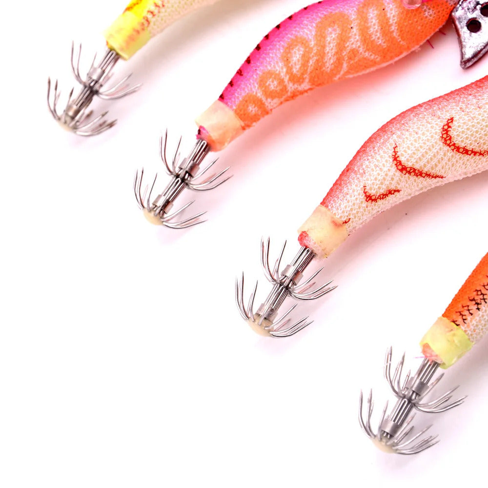 4 x WOOD PRAWN FISHING LURES - 7.3g 8.5cm