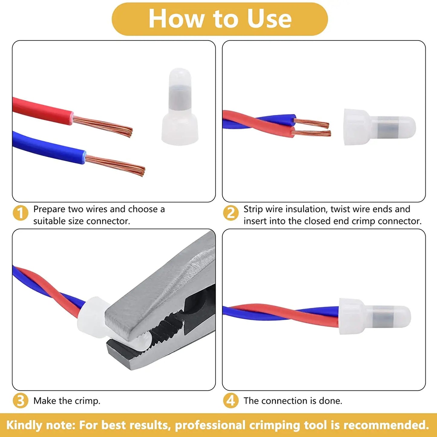 120 x CLOSED END CRIMP CONNECTORS