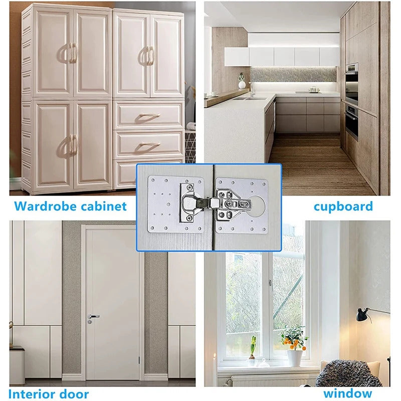 4 x CABINET HINGE REPAIR PLATE