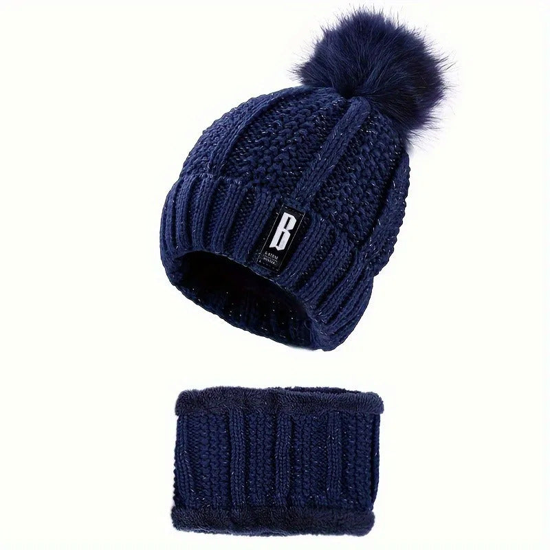 WOMENS KNITTED NECK SCALF & HAT SET