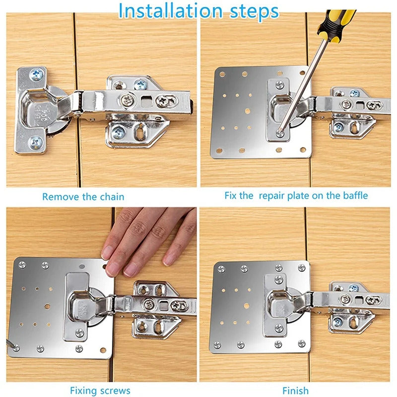 4 x CABINET HINGE REPAIR PLATE