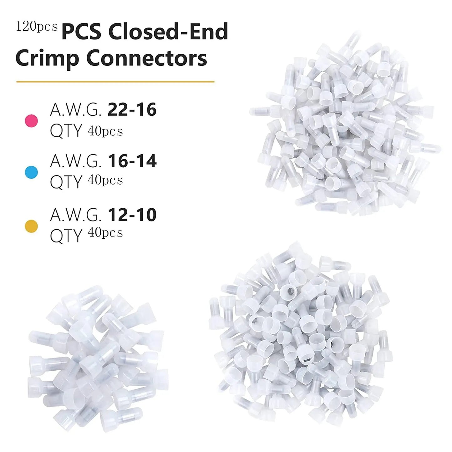 120 x CLOSED END CRIMP CONNECTORS