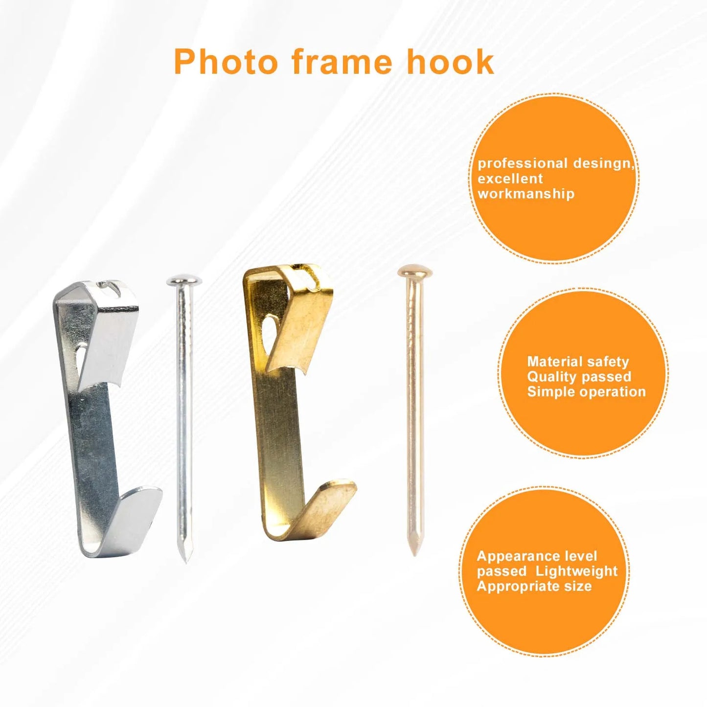 100 x METAL PICTURE HOOKS KIT