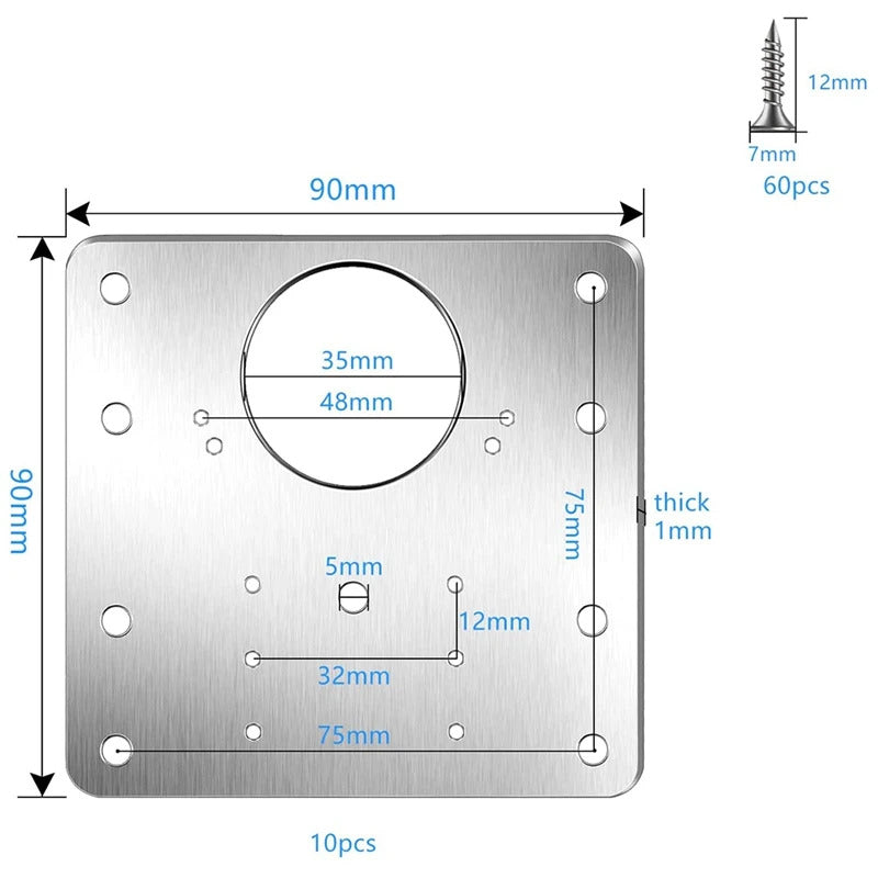 4 x CABINET HINGE REPAIR PLATE