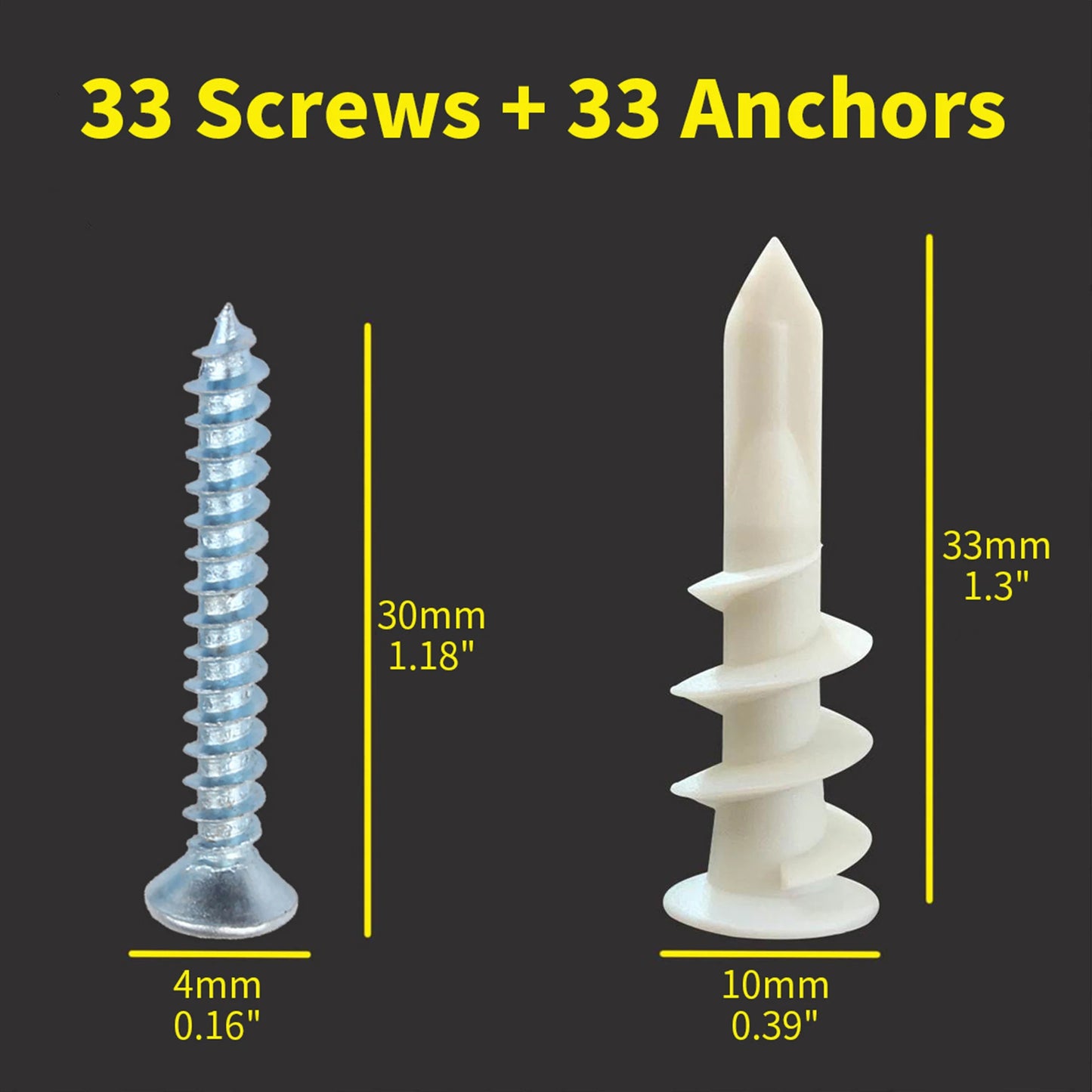 66 x PLASTERBOARD / DRYWALL FIXINGS