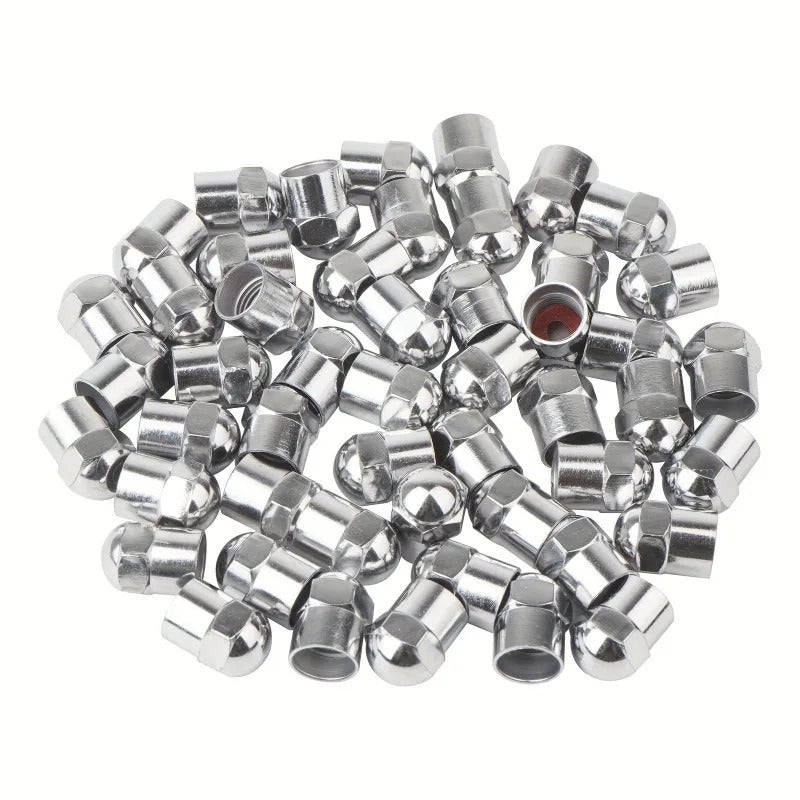 100 x SILVER TIRE VALVE DUST CAPS