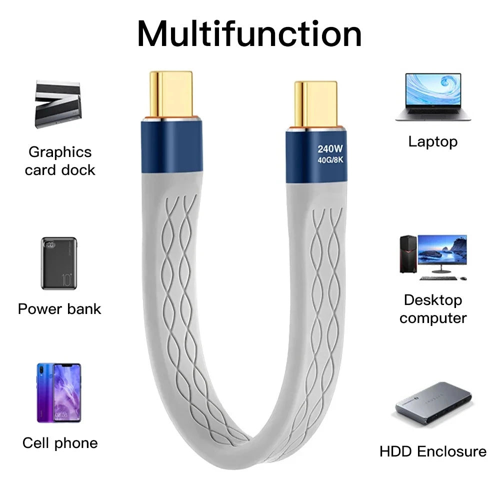 240w 40GB SHORT USB TYPE C TO TYPE C CABLE