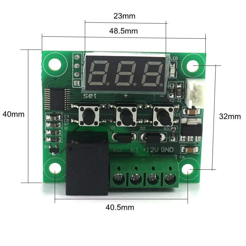 DIGITAL TEMPERATURE CONTROLLER W1209 DC 12V