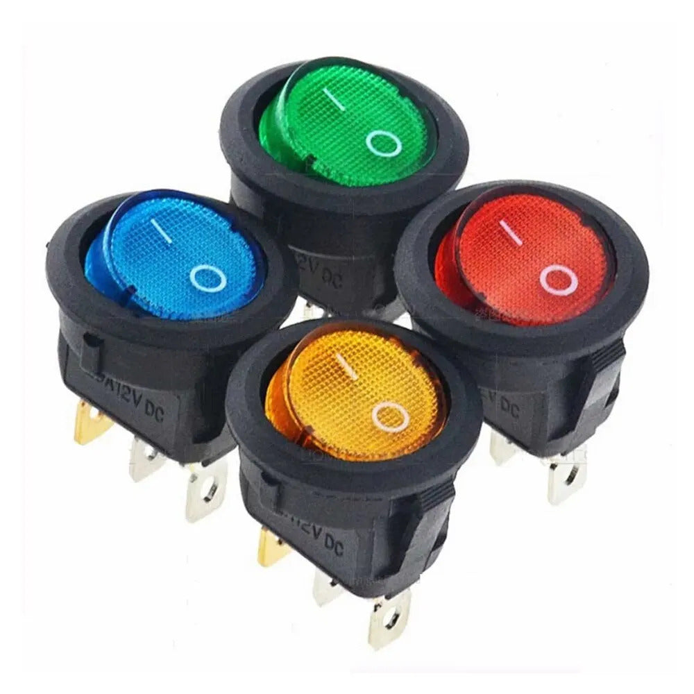 8 x ON OFF 3 PIN LED ROCKER SWITCH