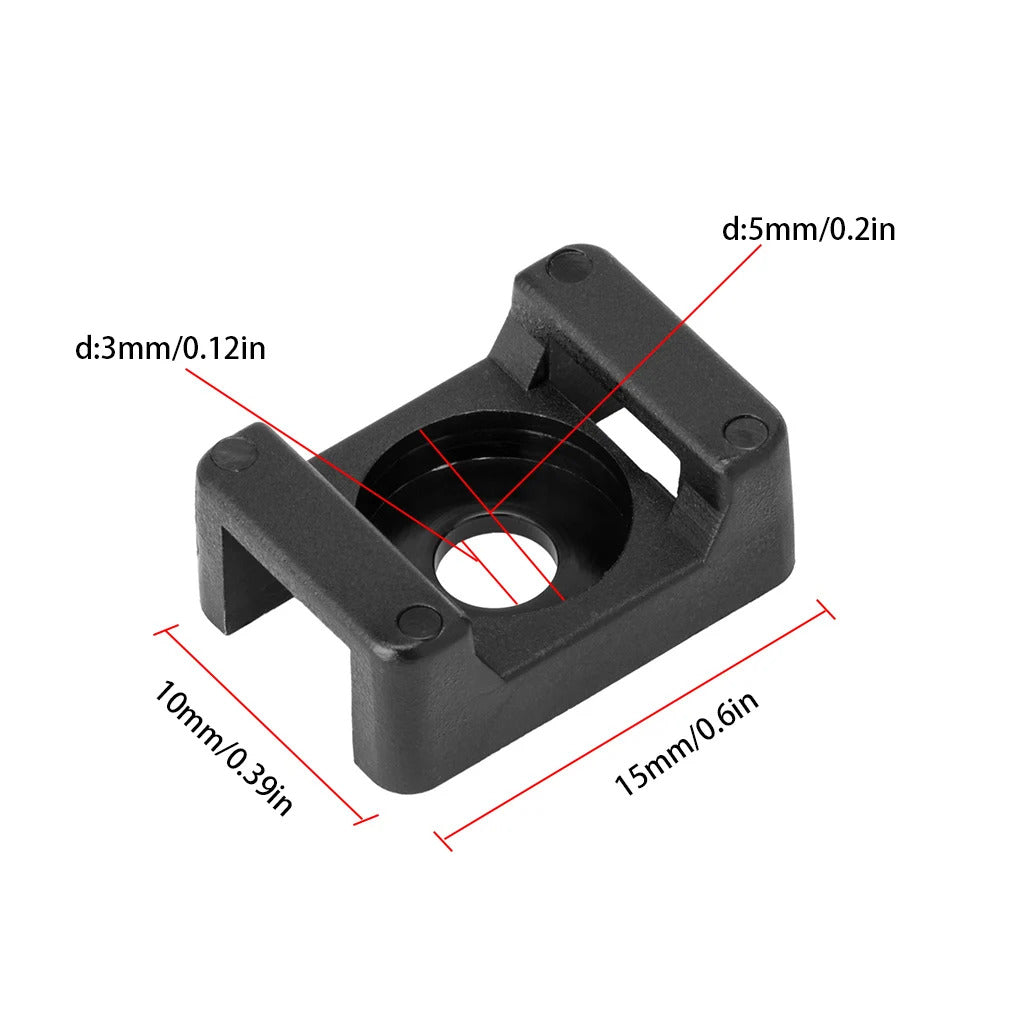 100 x SCREW DOWN CABLE TIE BASES