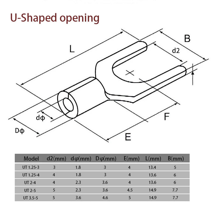 320 x 10 in 1 NON INSULATED FORK RING CRIMP TERMINALS