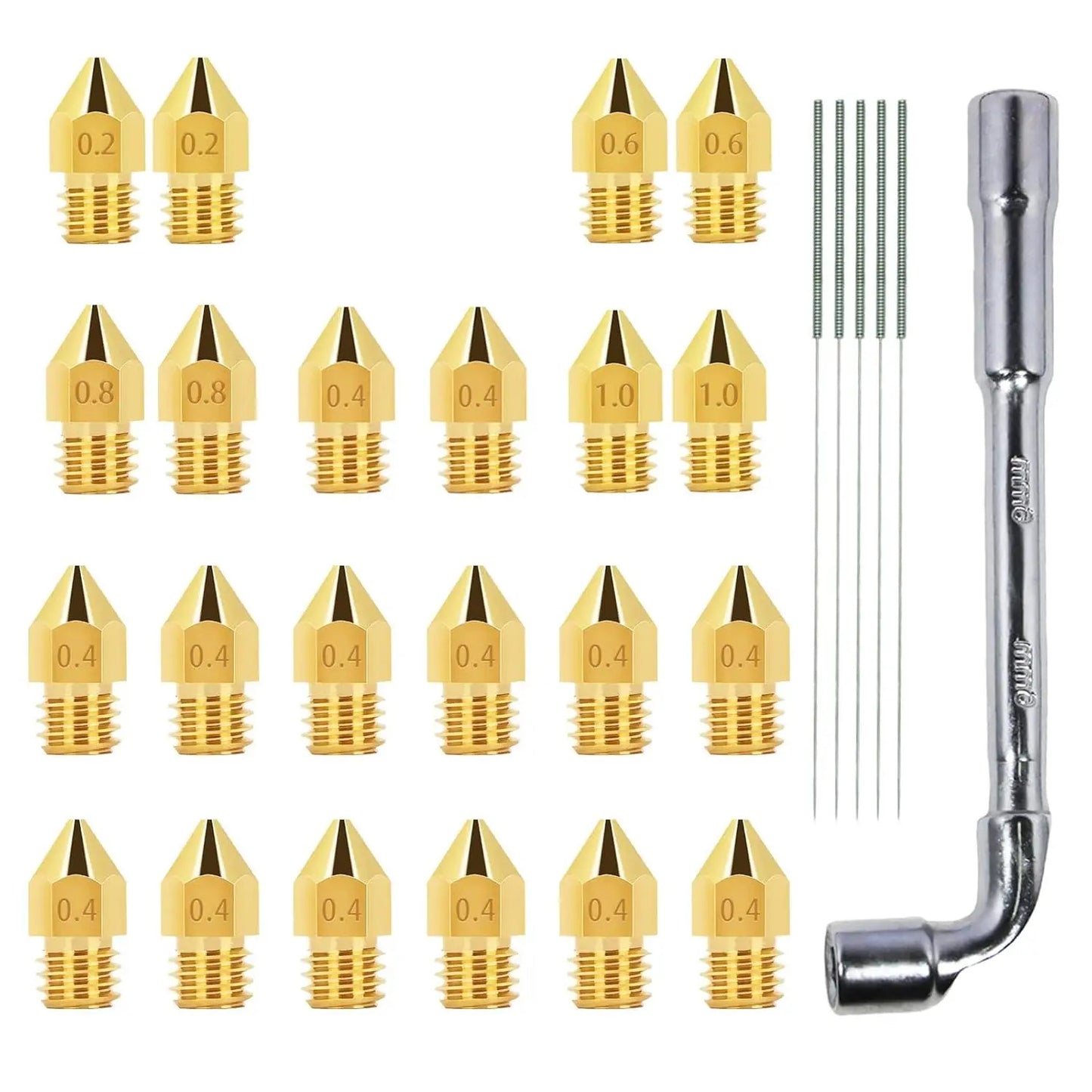 22 X MK8 3D PRINTER NOZZLES ASSORTMENT