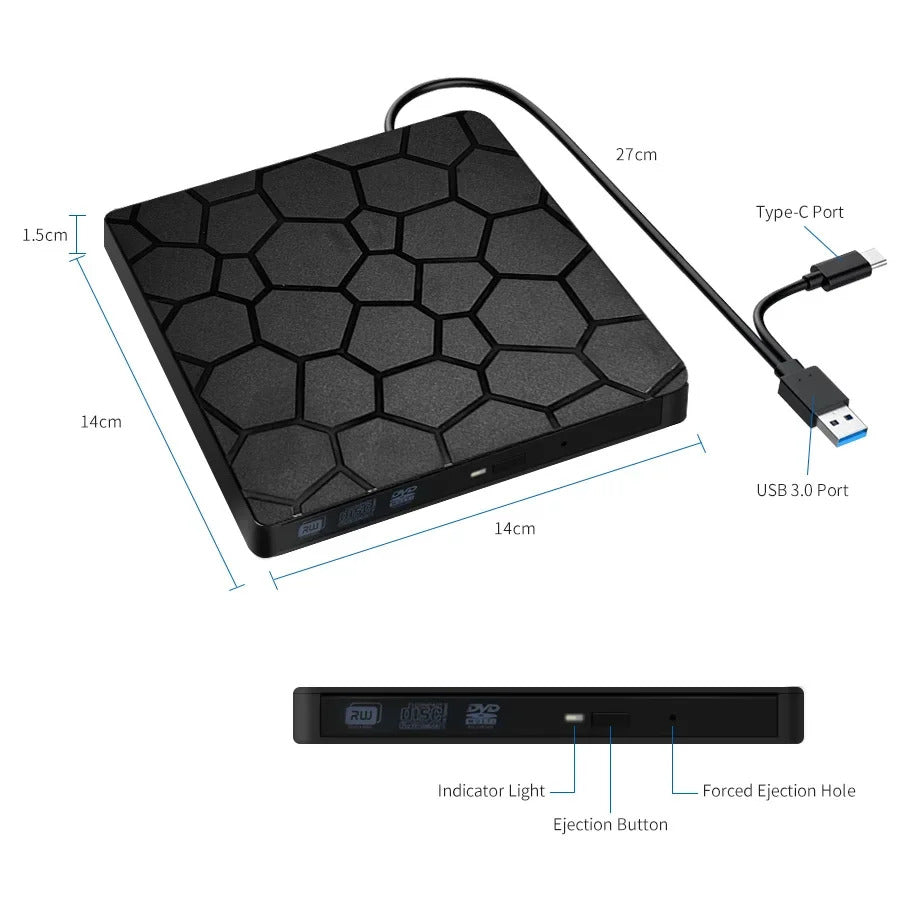 EXTERNAL DVD RW USB 3.0 DRIVE / TYPE C