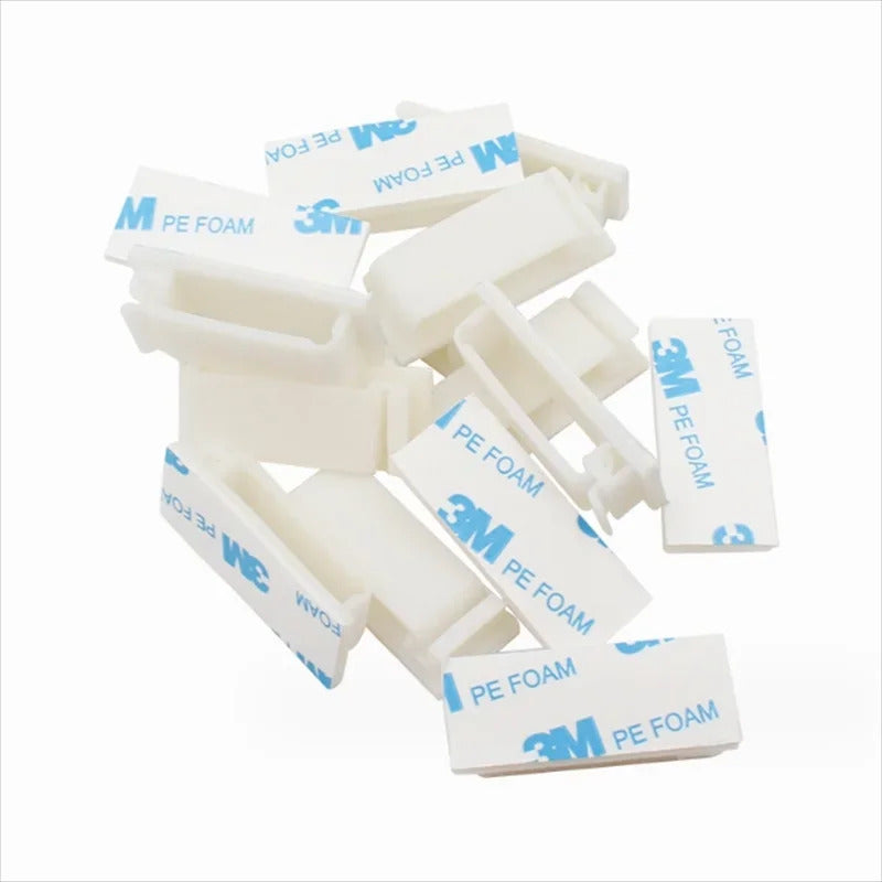 10 x SELF ADHESIVE CABLE TIDY CLIPS